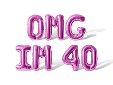 OMG IM 40 Letter Balloon Banner - DIY 40th Birthday Party Decorations