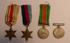 WWII Group of Four Medals x 2 Stars & Defence / War