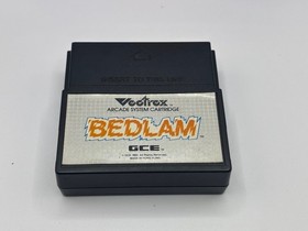 Vectrex Bedlam 1982 Arcade System Cartridge Game Tested & Working With Overlay
