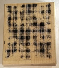 Flannel Plaid 2006 Wood Wooden Stampin’ Up Block Rubber Stamp