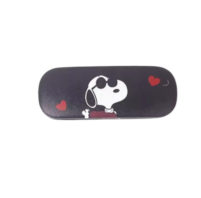 Kawaii Snoopys Cute Black Love Glasses Case Hard Protector Sunglasses Storage