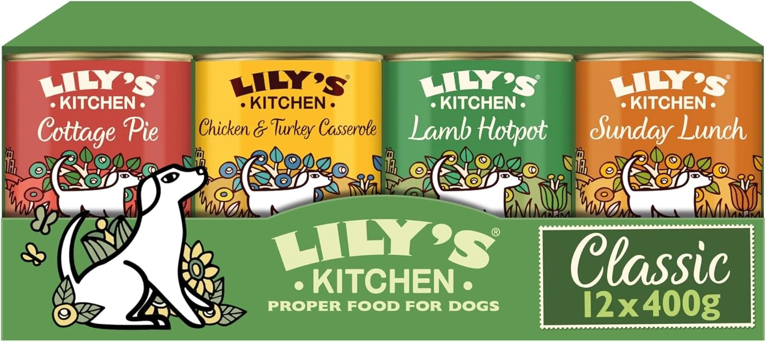 Lily's Kitchen Natural Adult Wet Dog Food Tins Classic Dinners Variety Pack 12 x