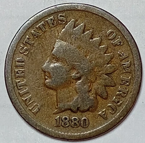 Indian Head Penny Lot of "1"VERY NICE 1880 GOOD OR BETTER° $ FREE SHIPPING $#Z99