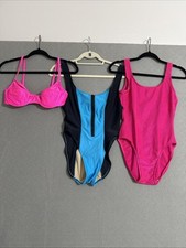 Vtg 90s swimsuit bathing suit lot of 3 AS IS flaws Beach Babe Workout Vibes