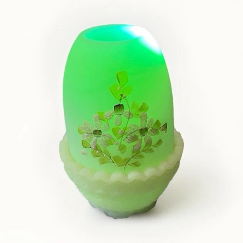 Vintage Fenton Fairy Lamp uranium glass hand painted rare