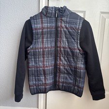 Swiss Alps Gray Checkered Boys Water Wind Resistant Jacket Lined Size Medium