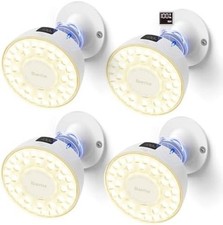 Orbgrow OG03C Rechargeable Puck Grow Light, 4000K, 4 Packs, White Cordless Ful