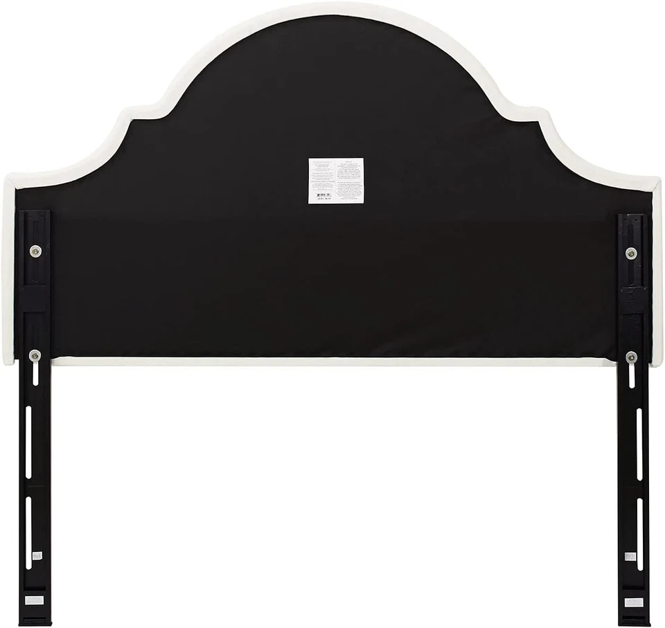 Cabecero Queen Tapizado Annabel, Tejido Blanco Antiguo Foto 4 de 4