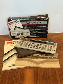 Vintage 1979 SHARP EL 5100S T Scientific Calculator w/Box & Manuals FOR PARTS