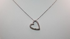 14K Gold Sideways Open Heart Diamond Necklace