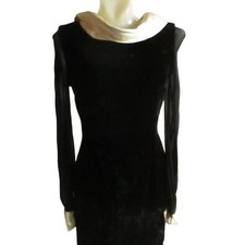 Crushed Velvet True Vintage Dress 6 1960's Sheer Sleeve Mod Funeral Veruca S