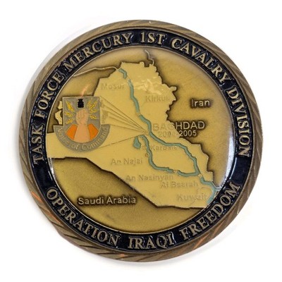 Authentic Task Force MERCURY 1st Calvary Division Iraqi Freedom Challenge Coin