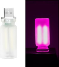 USB LED Car Interior Atmosphere Lamp, 5V Mini Retro Bottle Ambient Touch Pink