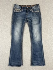 Rock Revival Sapphire Boot Jeans Jewel Pockets Women's Size 27 30x30.5