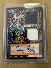 2021 PANINI OBSIDIAN FOOTBALL DEZ FITZPATRICK ROOKIE AUTOGRAPHED & PATCH CARD