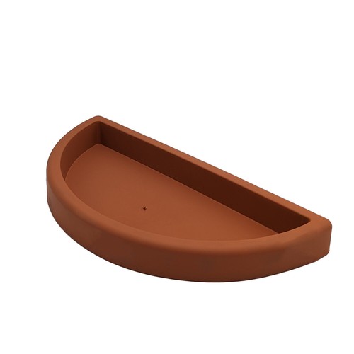 Vaso a parete plastica marrone muro mezzaluna fiori piante esterno giardino h 50 - Foto 3 di 4