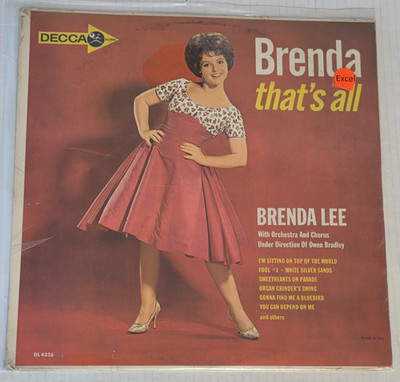 Brenda Lee - Brenda That's All - 1962 - Decca Records DL4326 - Vinyl - SEALED!