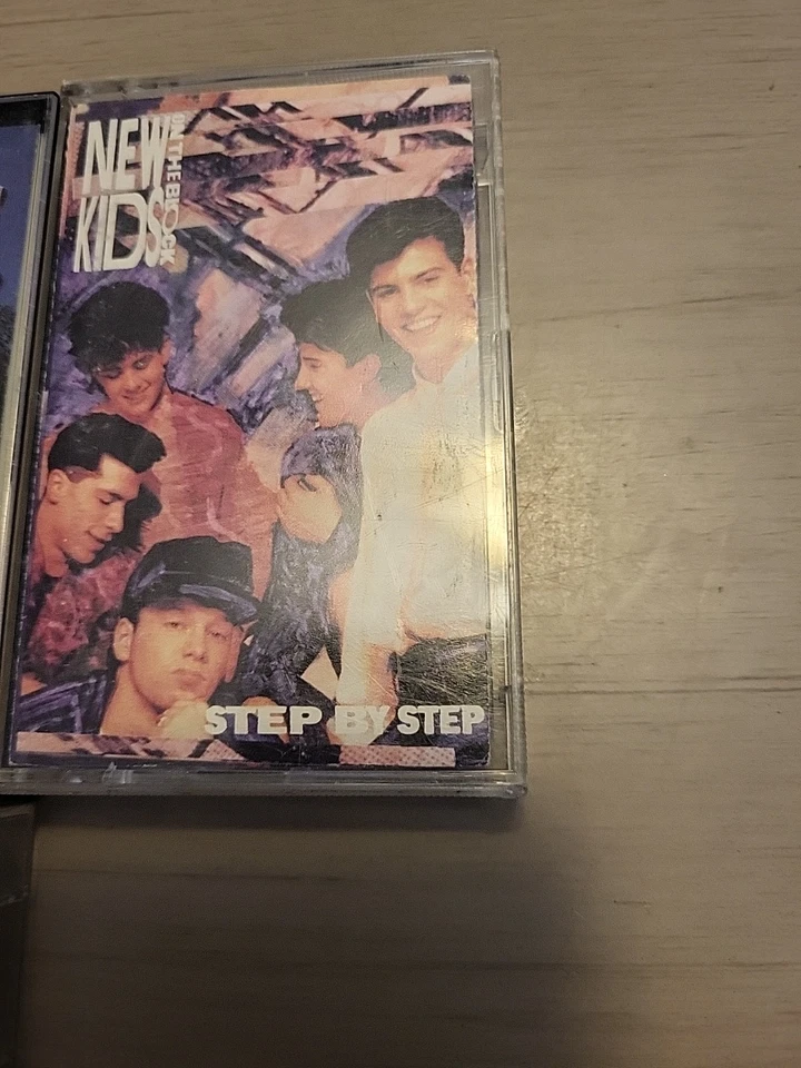 New Kids on The Block Step By Step Cassette Tap Hangin Tough Debut Lot of 4 Vin - Image 4 of 4