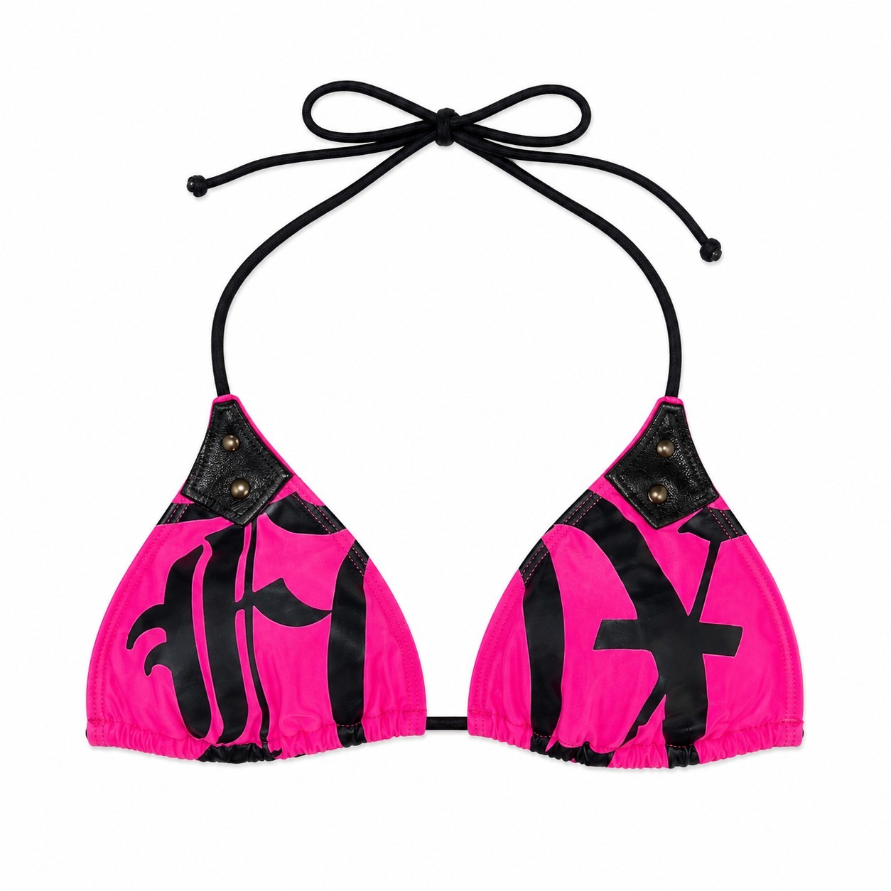 Nwt Vintage Fox Racing Bikini Top Leather Pink Snaps L