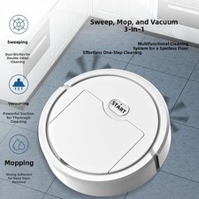 Robot Vacuum Cleaner 18x18x5.6cm USB Rechargeable 3-in-1 Household Sweeper