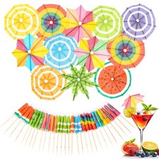 50 PACK Drink Umbrellas - 5 Styles Cocktail MINI, Assorted