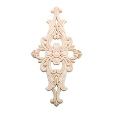 MUXSAM Wood Carved Applique Natural 16x8
