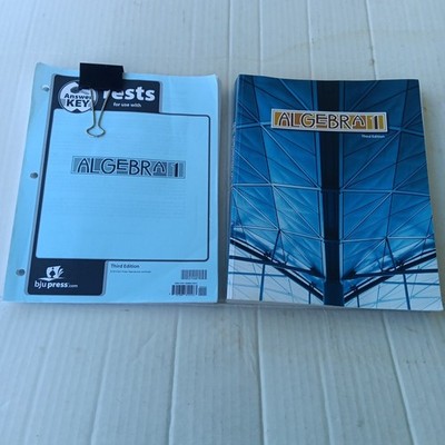 BJU Press Algebra 1 Third 3rd Ed 9th Grade Set Test Key Teacher Ed Student Ed