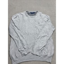 Polo Ralph Lauren Gray Pima Cotton Crewneck Sweater Men's Size Large