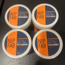 NIP Fab Glycolic Acid Night Face Pads Salicylic and Hyaluronic Acid 4 Pack