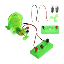 DIY Generator Motors Set, 4Pcs Mini Hand Generator Motor Kit with Bulb Lamp