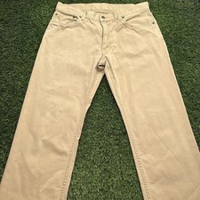 Polo Ralph Lauren Khaki Jeans Mens 33x30 Brown Tan Flat Front