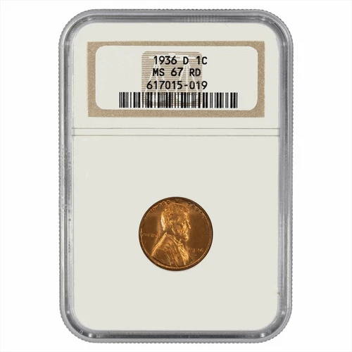 1936-D Lincoln Wheat Penny 1C NGC  MS 67 RD