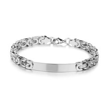 Flat Figaro Chain Bracelet - Stainless Steel Unisex Bracelets with Curved