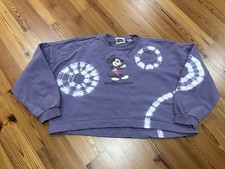 Purple tie-dye Walt Disney World Mickey Mouse cropped sweatshirt XL