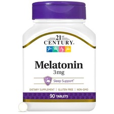 Natural Sleep Aid - 3mg Melatonin Tablets in 90 Count,  Non-GMO