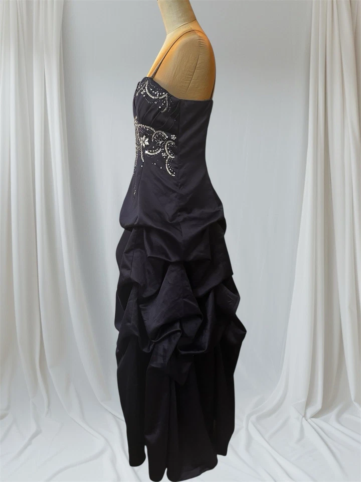 Винтажный город треугольники платье 90-х Y2K макси платье Sz Lg темно-синий фея гот выпускного - Изображение 2 из 4