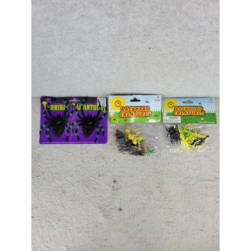 Lot Of Toy Bugs and Spiders Halloween Party Favors Decorations Lot