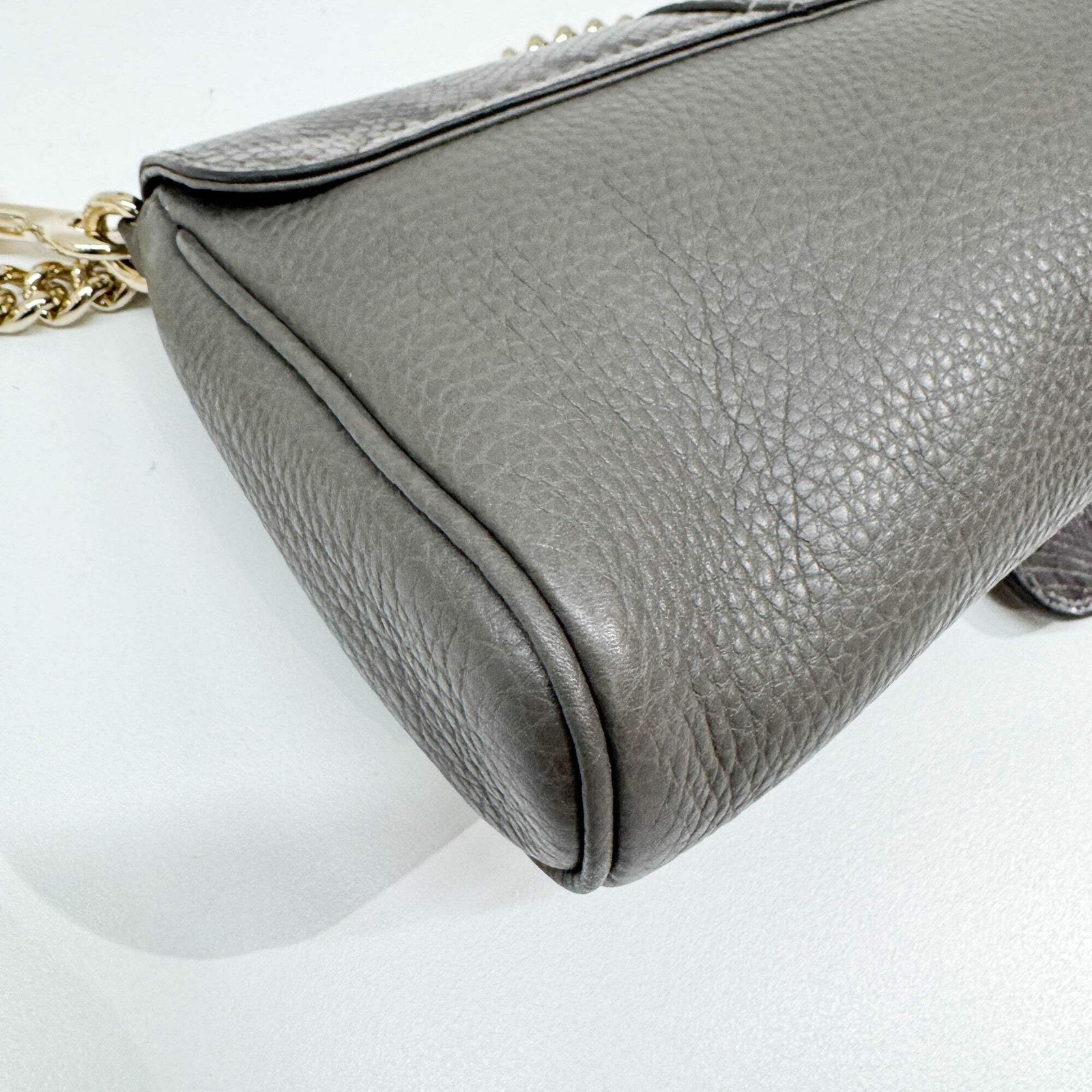 GUCCI Stirrup Gray Python Embossed Leather Should… - image 12