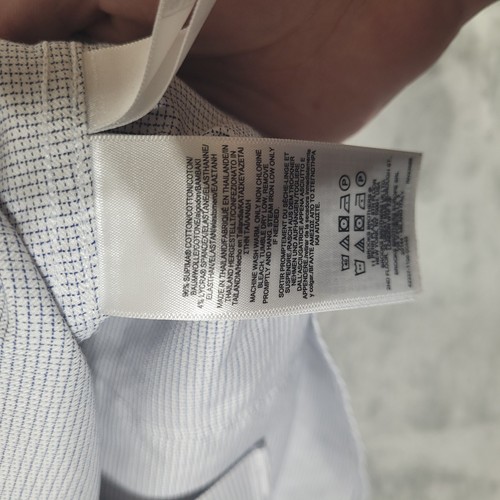 Camisa Brooks Brothers Para Hombres 16-36 Azul Milano Ajuste No Hierro Elástico Algodón Supima - Imagen 7 de 9