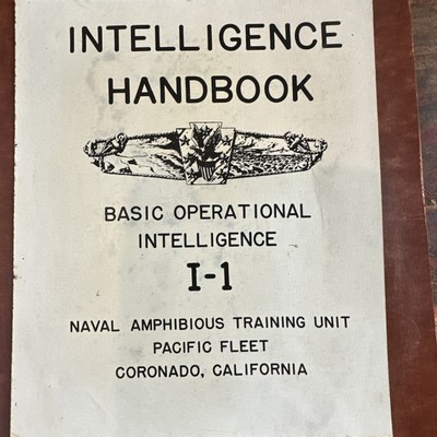 Naval Intelligence Handbook I-1   1956 RARE