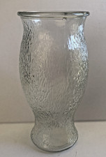 FTD Crinkle Glass Textured Vase Made in USA 8" Clear Made In USA