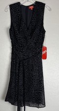 NEW Kirna Zabete Target Leopard Print Faux Wrap Dress Sz 16 Gray Black 1634