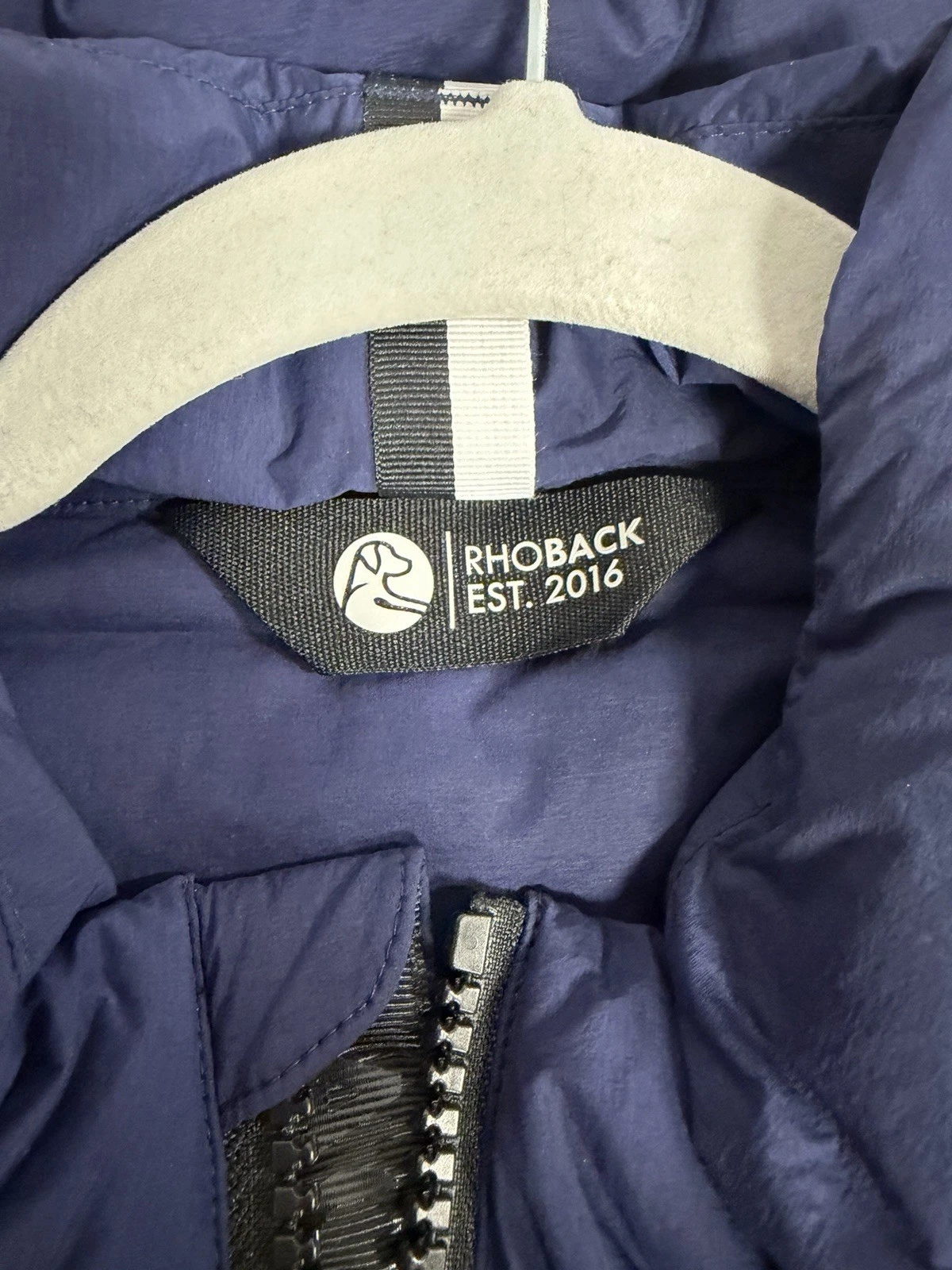 Rhoback Glide Down Jacket Men’s Medium Fleet Navy Blue Puffer Coat EUC Golf - product detail image 4