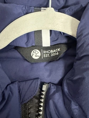 Rhoback Glide Down Jacket Men’s Medium Fleet Navy Blue Puffer Coat EUC Golf image 4