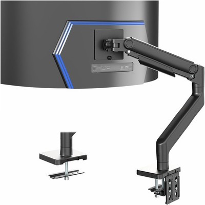 VIVO Heavy Duty Aluminium Monitor Spannarm Premium bis 49'' Bildschirme, schwarz 