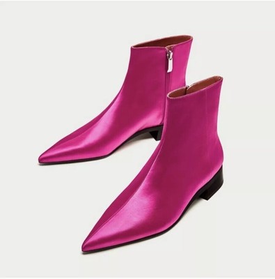 satin boots zara