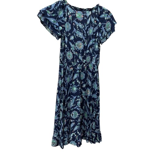 8P NWT TALBOTS Sweet Garden Popover Dress Blue Floral Size 8 P India Ink Petite - Picture 9 of 14