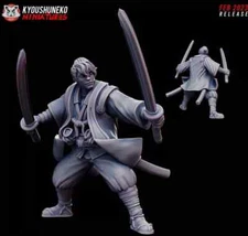 Kyoushuneko Miniatures Japanese Kenshin Ronin Hero 28mm/32mm Scale -NO BASES-