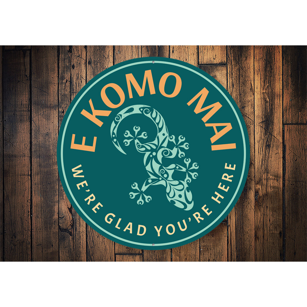 E Komo Mai Hawaii Metal Sign | eBay