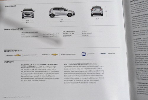 2015 Chevrolet Spark 24-page Original Car Sales Brochure Catalog - Chevy - Picture 8 of 10